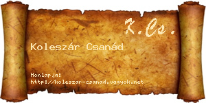 Koleszár Csanád névjegykártya